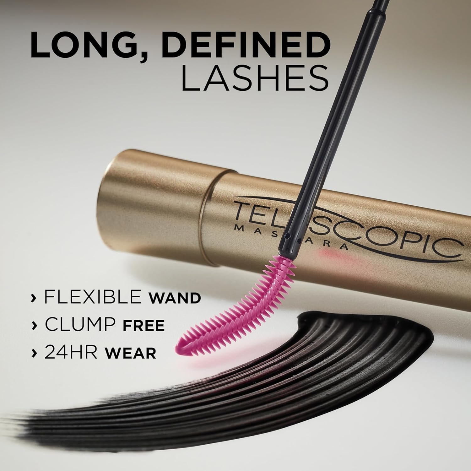 L'Oreal Paris Makeup Telescopic Original Lengthening Mascara, Carbon Black, 0.27 Fl Oz (Pack of 1) - Image 3