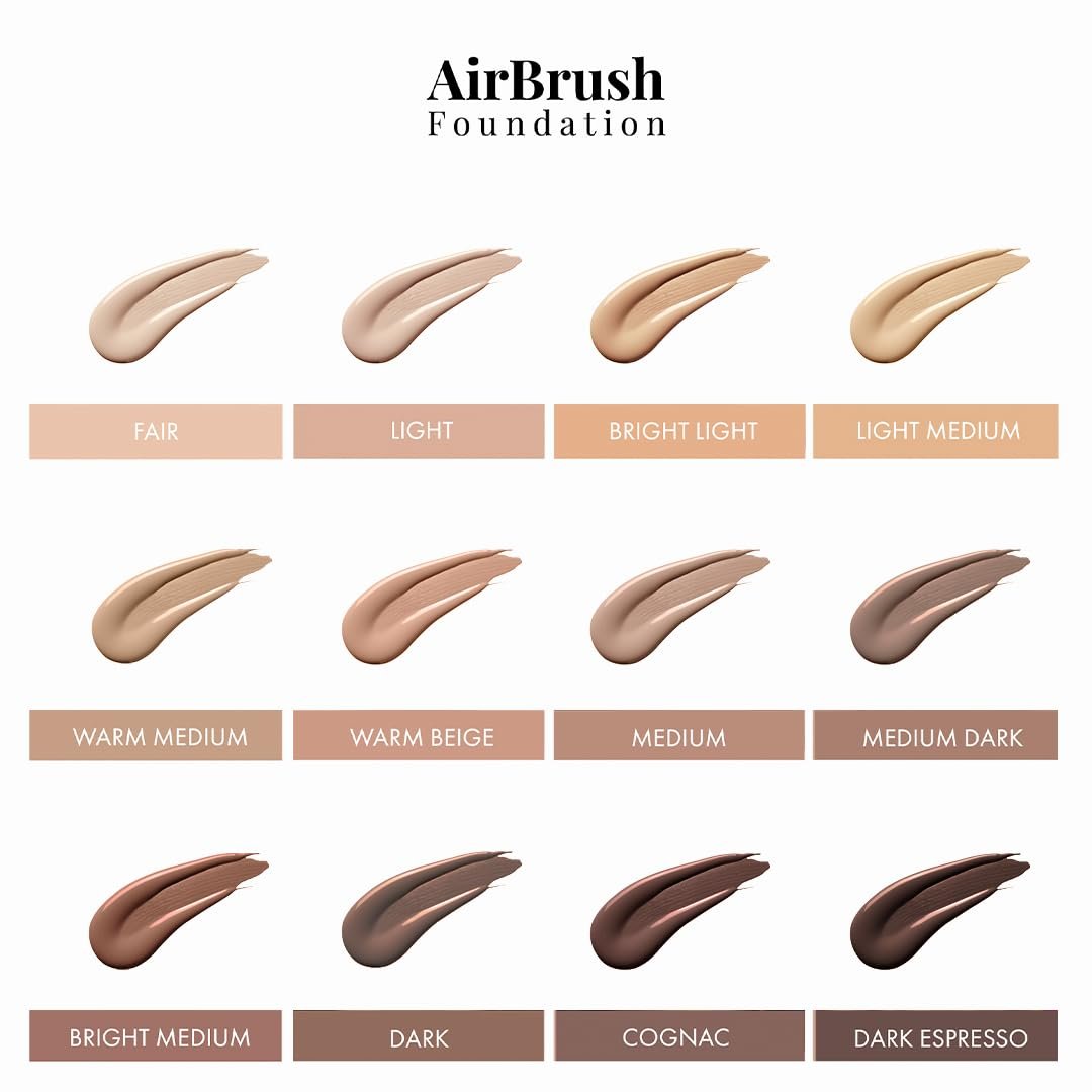MagicMinerals AirBrush Foundation by Jerome Alexander – 2pc Set with Airbrush Foundation and Kabuki Brush - Spray Makeup with Anti-aging Ingredients for Smooth Radiant Skin - Light Medium - Image 5