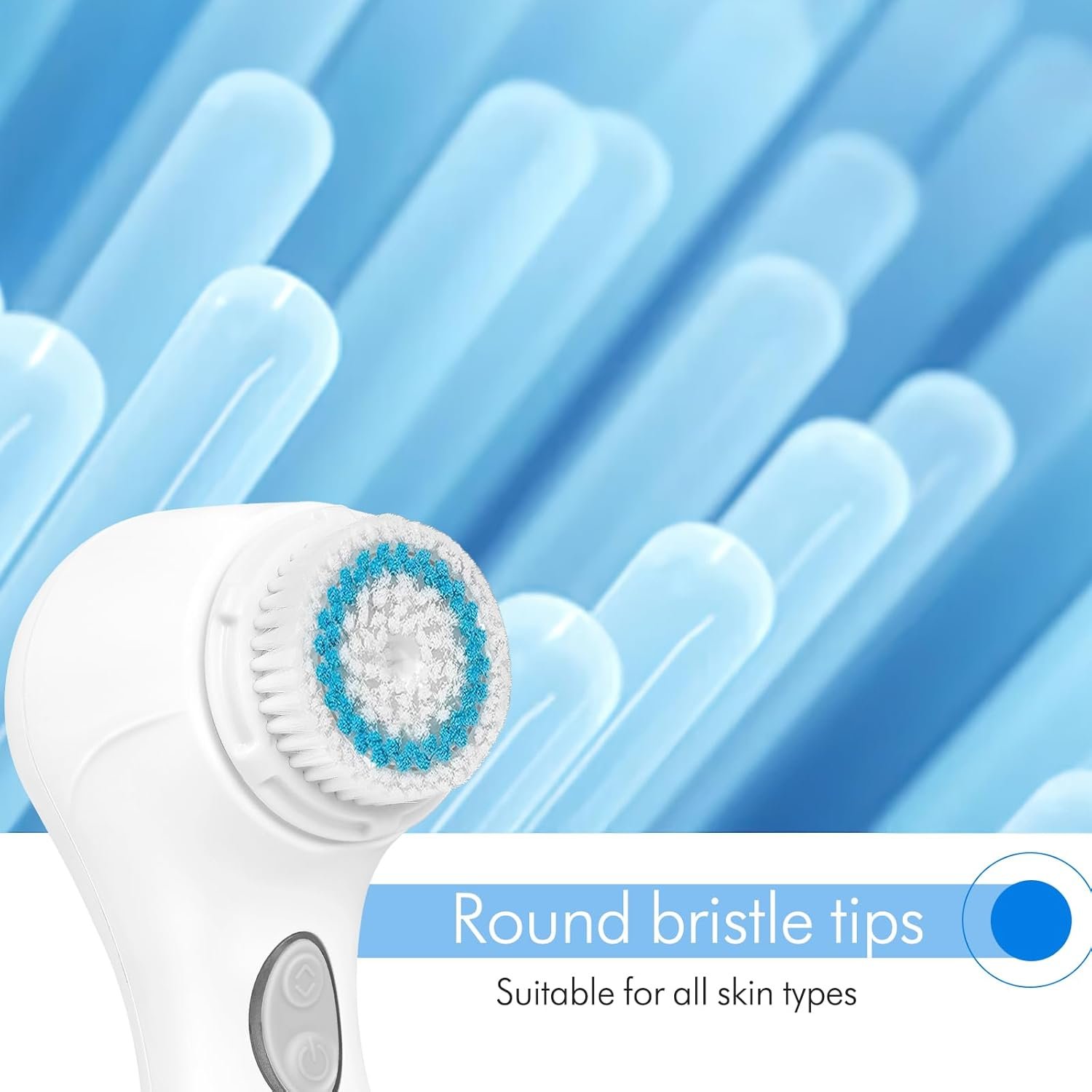 Facial Cleansing Brush, Sonic Face Scrubber Exfoliator for Women Skin Care Deep Cleaning Exfoliating, Rechargeable Waterproof Electric with 2 Speeds for Home & Travel(White) - Image 6