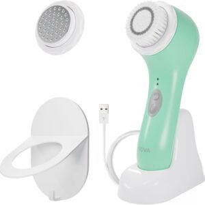 Spa Sciences – NOVA – Sonic Cleansing Brush with Bristles & Infusion System – Anti-Aging Facial Exfoliating, Waterproof, and USB Rechargeable