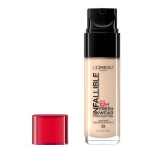L’Oreal Paris Makeup Infallible Up to 32 Hour Fresh Wear Lightweight Foundation, 405 Porcelain, 1 Fl Oz, Packaging May Vary