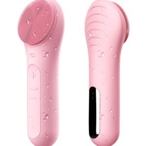 NågraCoola CLIE Facial Cleansing Brush, Waterproof and Rechargeable Electric Face Scrubber for Men & Women, Exfoliating, Massaging, and Cleansing – Pink