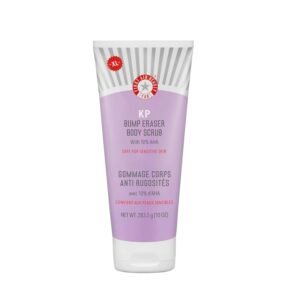 First Aid Beauty – KP Bump Eraser Body Scrub with 10% AHA, Keratosis Pilaris Skin Exfoliater with Glycolic and Lactic acids, Helps Reduce Chicken Skin Bumps, Safe for Sensitive Skin, 10 oz