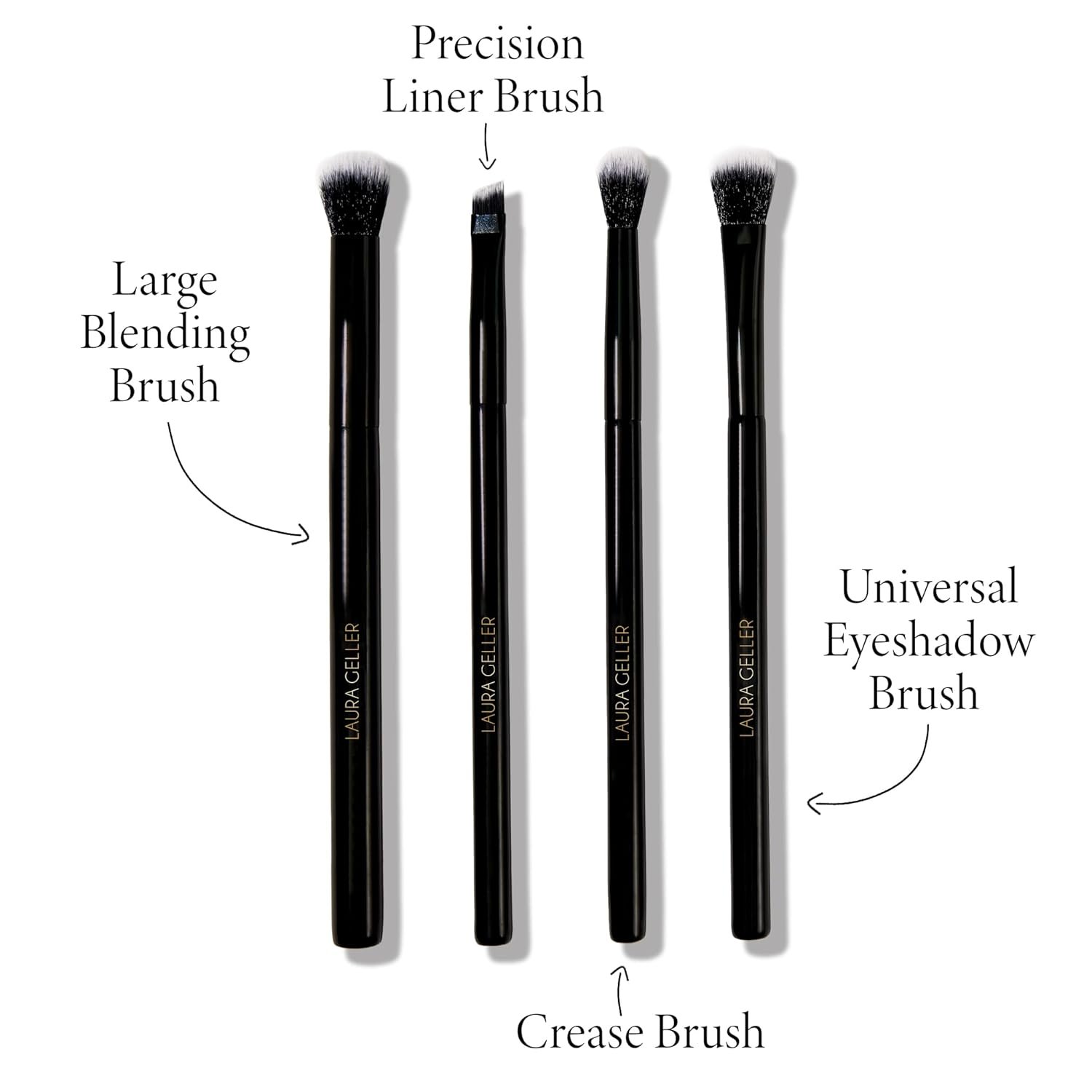 LAURA GELLER Shadow Skills 4pc Eyeshadow Professional Vegan Makeup Brush Set | Apply Eyeshadow & More - Image 4