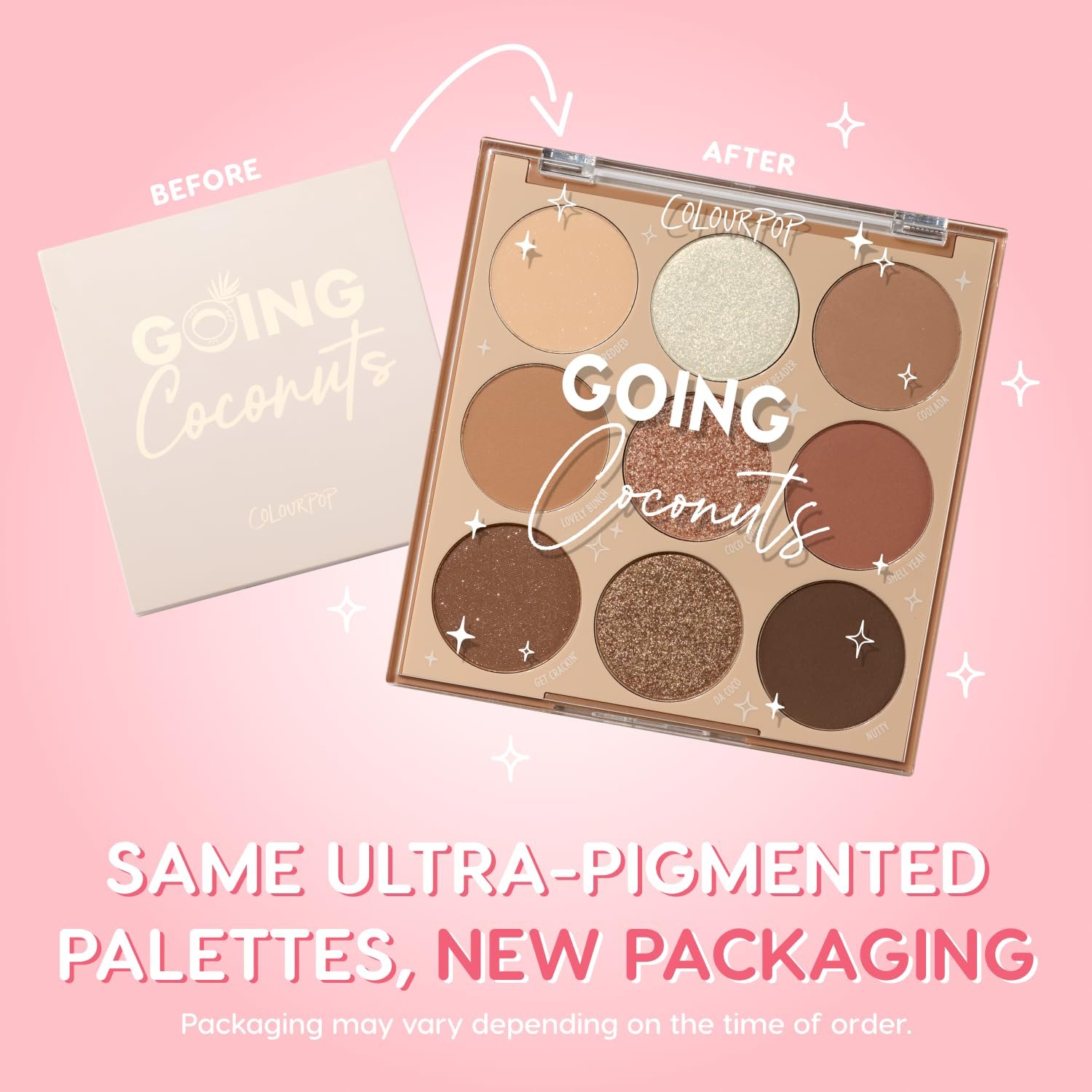 ColourPop Going Coconuts Eyeshadow Palette - Cool-Toned Neutral Eyeshadow Palette with Ultra-Velvety and Silky Finishes - High-Pigment Eye Makeup with a Long-Wearing Formula (0.3 oz) - Image 2