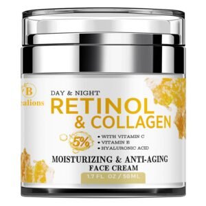 Retinol Cream Anti Aging for Face: Wrinkle Cream for Face Neck with Collagen Hyaluronic Acid – Night Moisturizer for Men Women – Facial Skin Care with Vacuum Pump for Exact Dosage