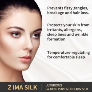 ZIMASILK 25 Momme 100% Pure Mulberry Silk Pillowcase for Hair and Skin Heath, Best Gift Choice, Highest Grade 6A Silk, 900 Thread Count, 1Pc (Standard 20”x26”, Iron Gray)