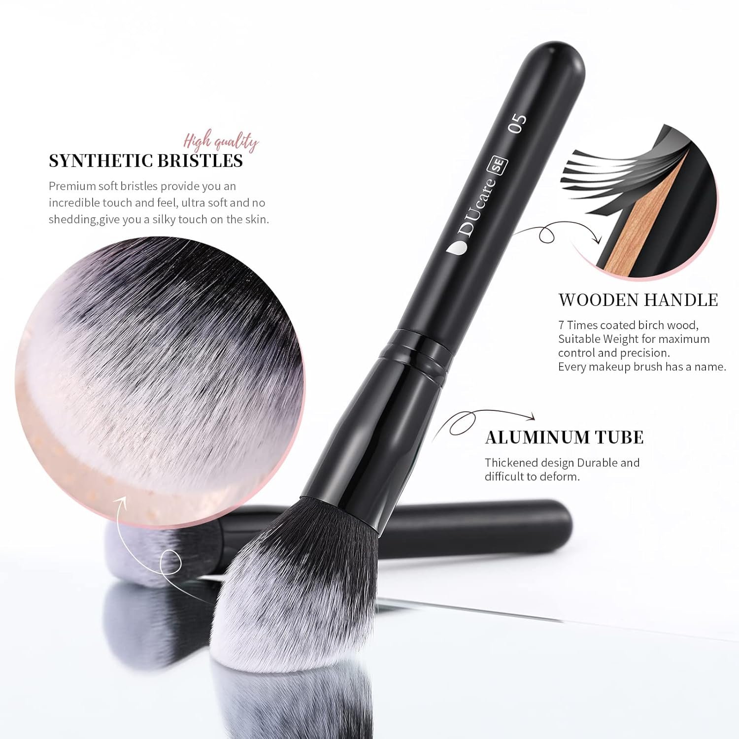 DUcare Professional Makeup Brushes Set 27Pcs Makeup Brush Set Premium Synthetic Kabuki Foundation Blending Face Powder Blush Concealers Eye Shadows Brushes - Image 5