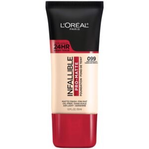 L’Oreal Paris Cosmetics Makeup Infallible Pro-Matte Liquid Longwear Foundation, True Porcelain, 1 fl oz.