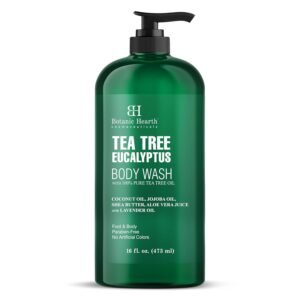 Botanic Hearth Eucalyptus & Tea Tree Body Wash – 16 fl oz – Helps Soothe Skin, Refreshing and Invigorating, Cleansing Shower Gel for Men and Women – Sulfate Free, Paraben Free