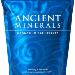 Ancient Minerals Magnesium Bath Flakes – Bathing Alternative to Epsom Salt – Soak in Natural Salts – High-Absorption Efficiency for Relaxation, Wellness & Muscle Relief – 8 lbs