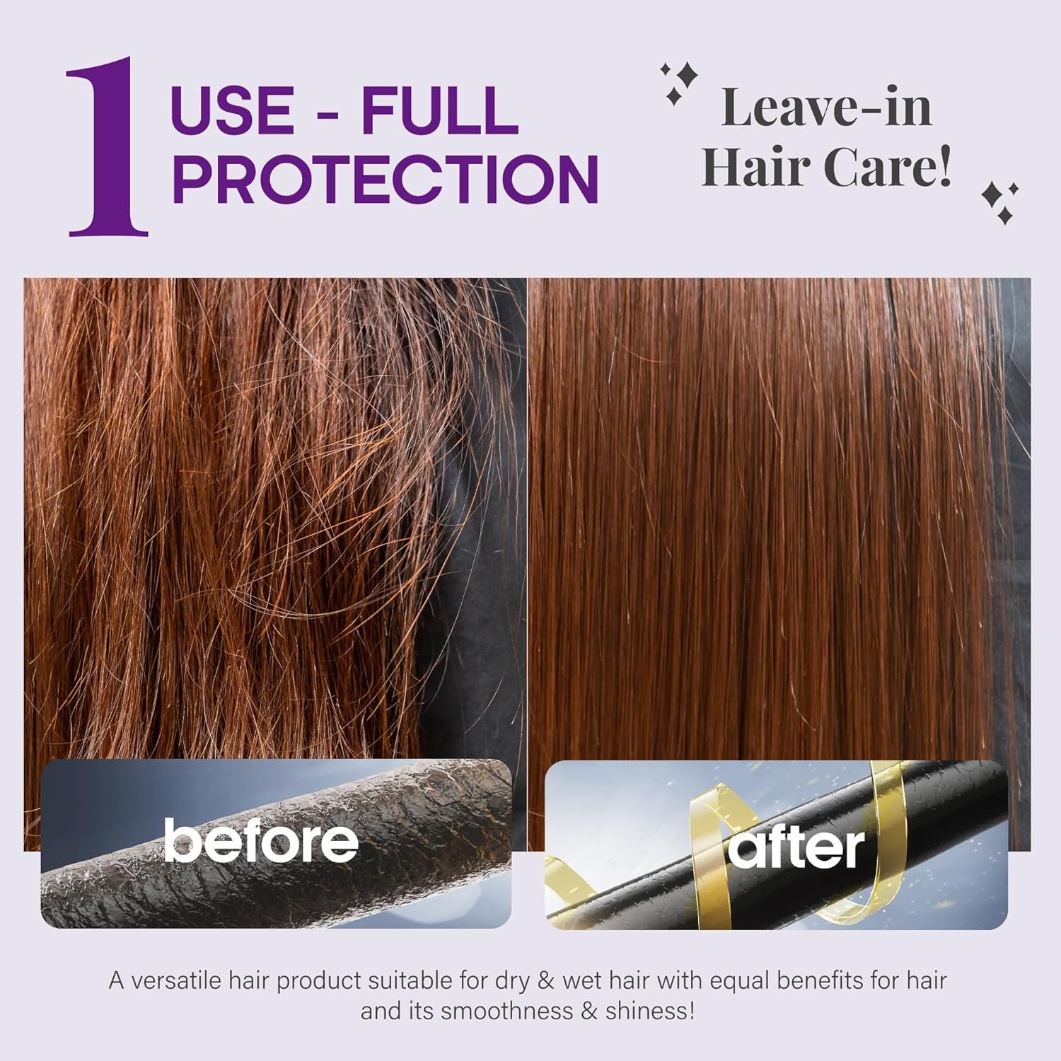 Hydrating Hair Serum for Frizzy and Damaged Hair - Keratin Hair Treatment for Dry Damaged Hair w/ Biotin, Castor Oil, Rosemary Oil, Hair Heat Protectant & Anti Frizz Hair Serum For Frizzy Hair, 5 Oz - Image 4