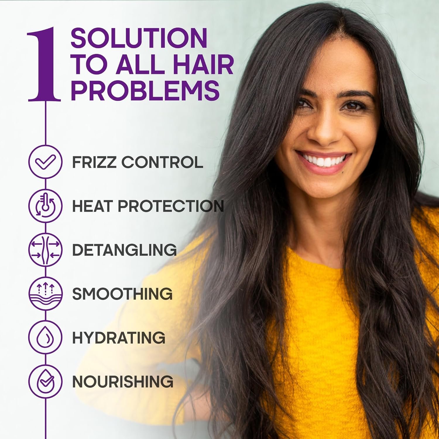 Hydrating Hair Serum for Frizzy and Damaged Hair - Keratin Hair Treatment for Dry Damaged Hair w/ Biotin, Castor Oil, Rosemary Oil, Hair Heat Protectant & Anti Frizz Hair Serum For Frizzy Hair, 5 Oz - Image 2