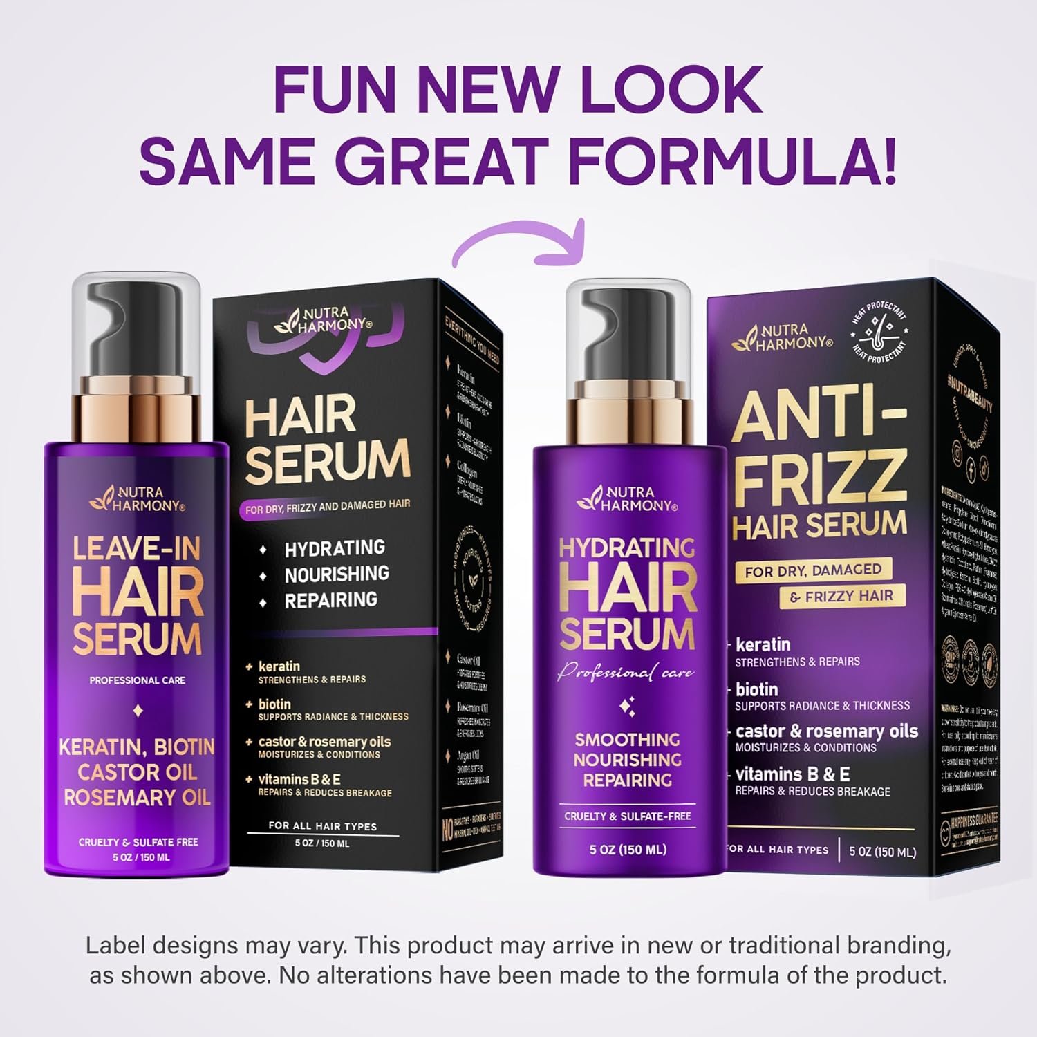 Hydrating Hair Serum for Frizzy and Damaged Hair - Keratin Hair Treatment for Dry Damaged Hair w/ Biotin, Castor Oil, Rosemary Oil, Hair Heat Protectant & Anti Frizz Hair Serum For Frizzy Hair, 5 Oz - Image 6